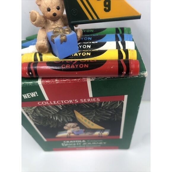 Hallmark Keepsake Ornament 1989 Crayola Bright Journey Bear Crayon 1st in Series - Picture 5 of 12